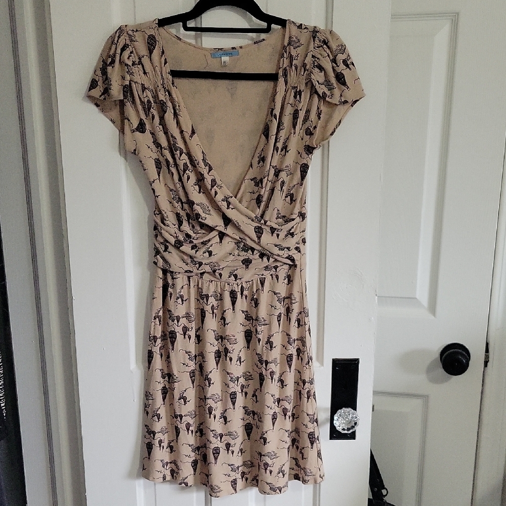 Women's Beige Patterned Dress
